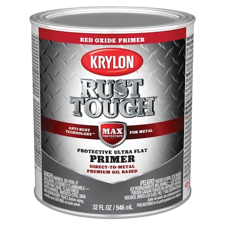 Krylon Rust Tough Primer, Red Oxide, 1 Qt. K09721008
